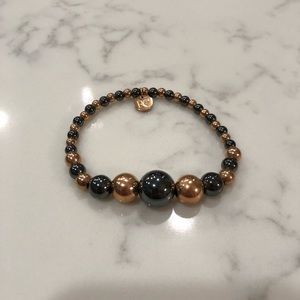 Rustic Cuff Bracelet in Gunmetal & Gold